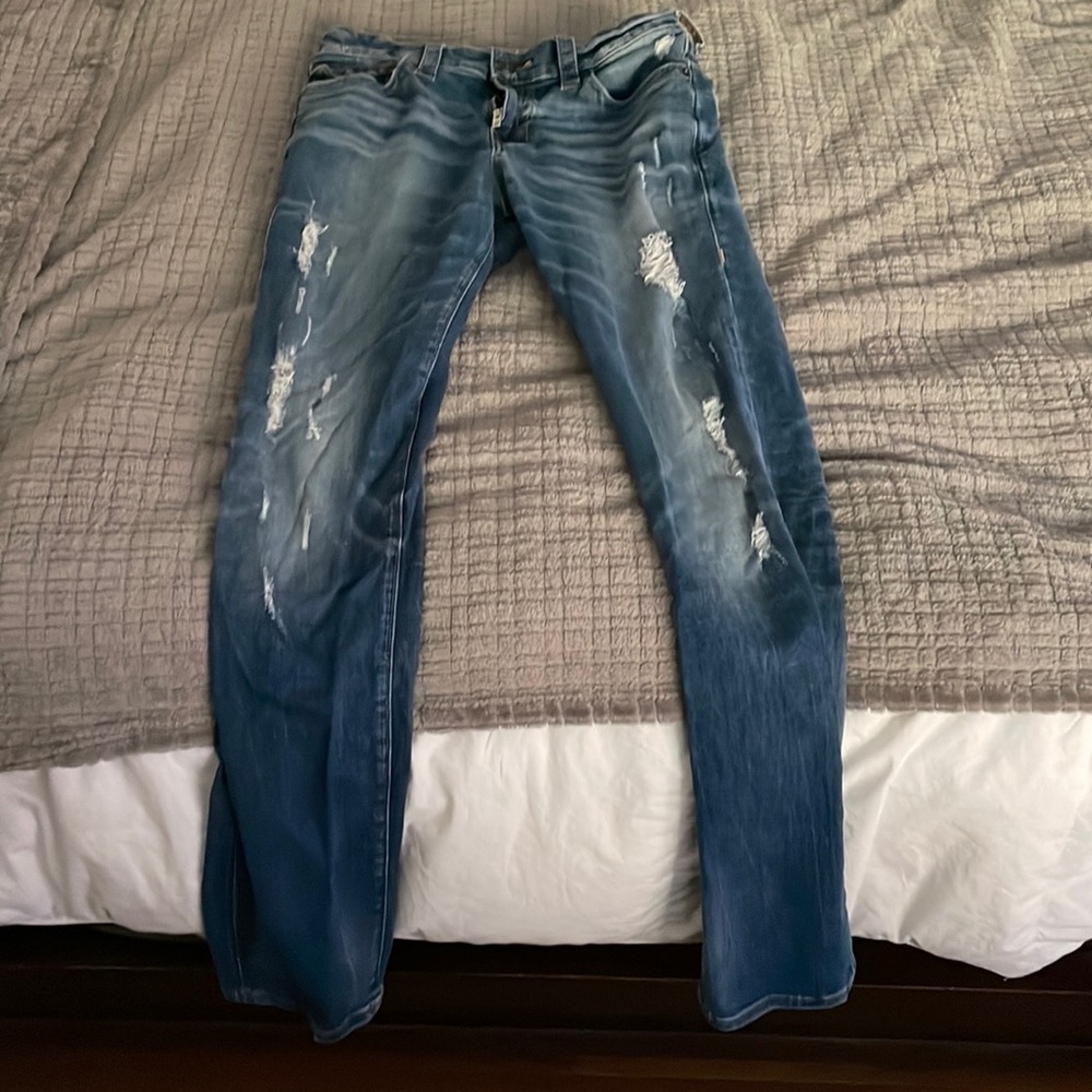 Selling my True Religion Jeans size 30 by 31 length slim straight